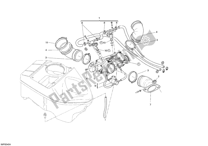 All parts for the Throttle Body of the Ducati Sportclassic Sport 1000 USA 2008